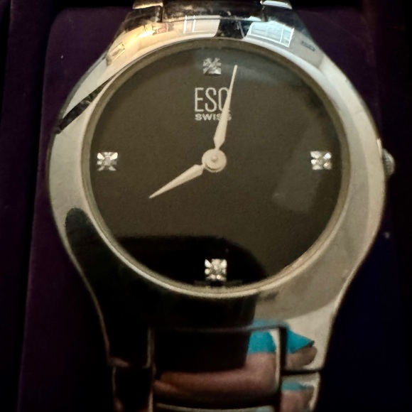 ESQ MOVADO MEN'S BLACK DIAL & DIAMOND WATCH - Picture 2 of 6